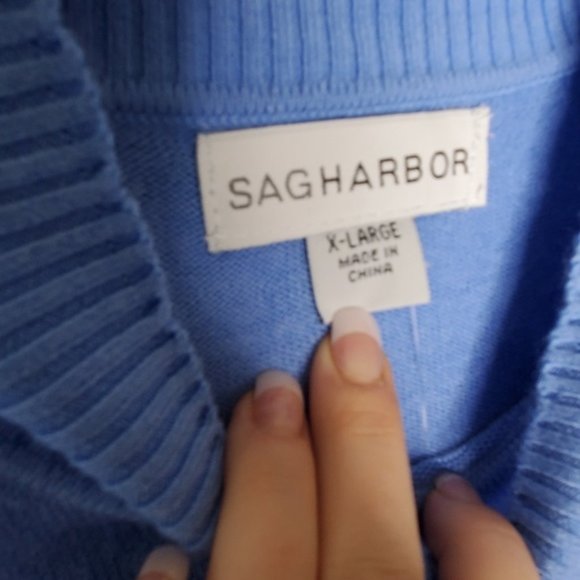 Sag Harbor Blue Mock Neck Turtleneck - Picture 2 of 5
